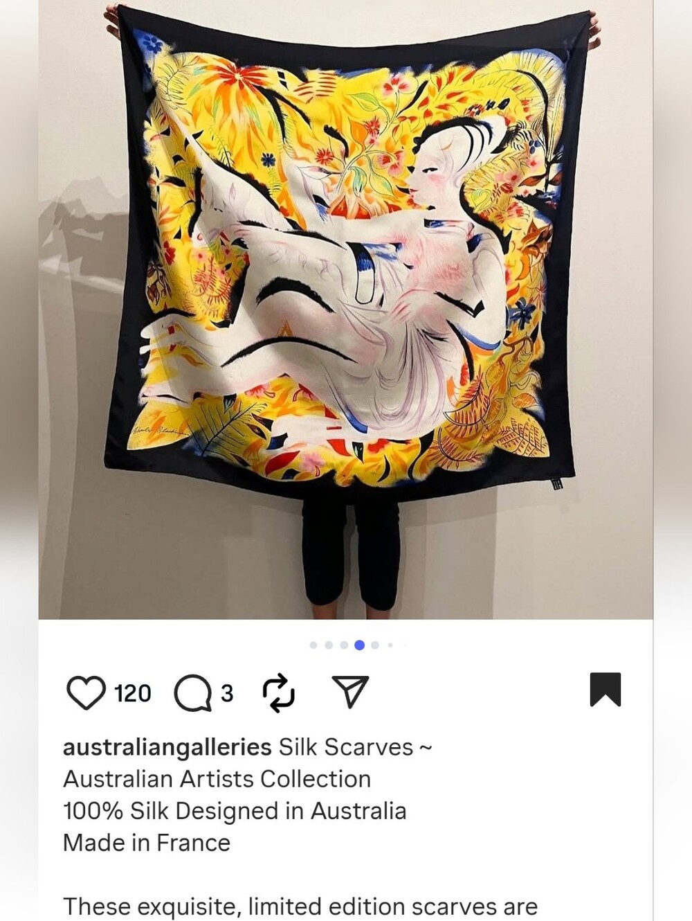 Limited Edition Australian Artists‎ Collection Charles Blackman Silk Scarf - Picture 7 of 7